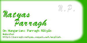matyas parragh business card