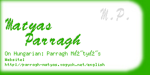 matyas parragh business card